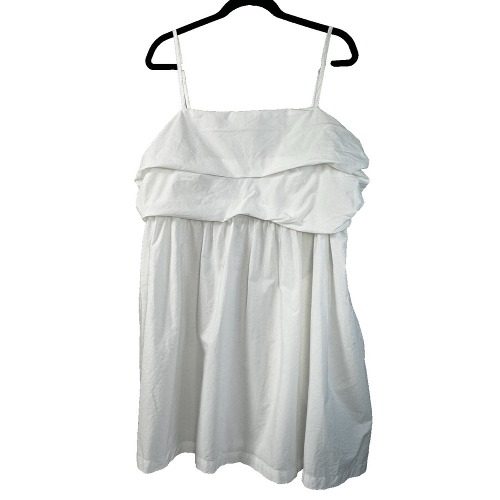 Babydoll White Mini Dress Women XXL 2XL Sleeveless Bride Bachelorette Graduation